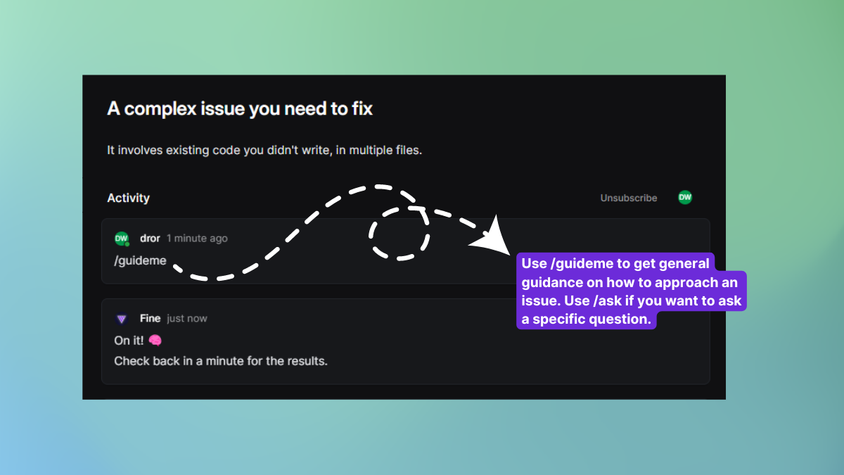 Powerful AI Coding tool Fine uses its context awareness to provide guidance around code and answers to questions