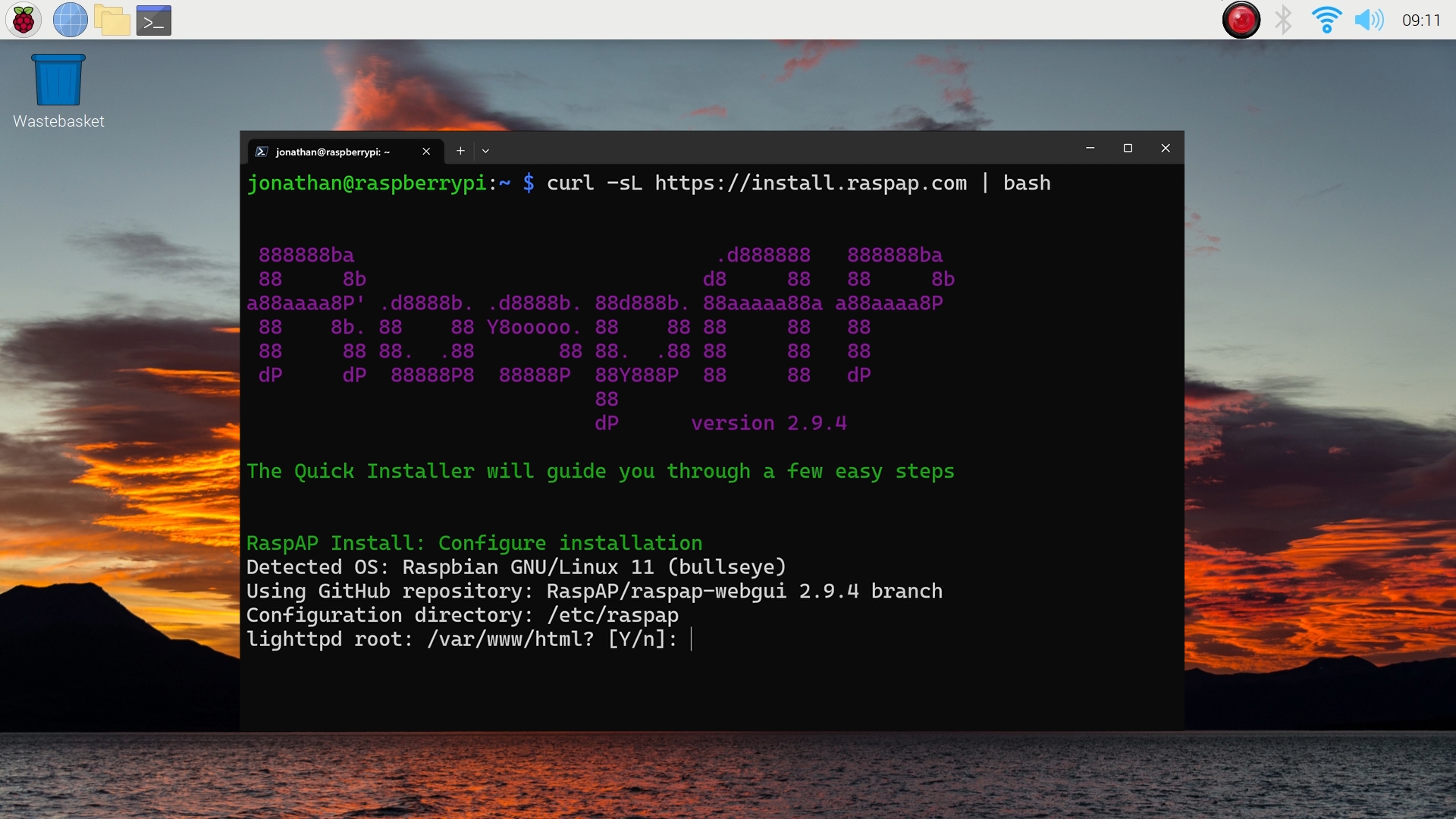 installing RaspAP
